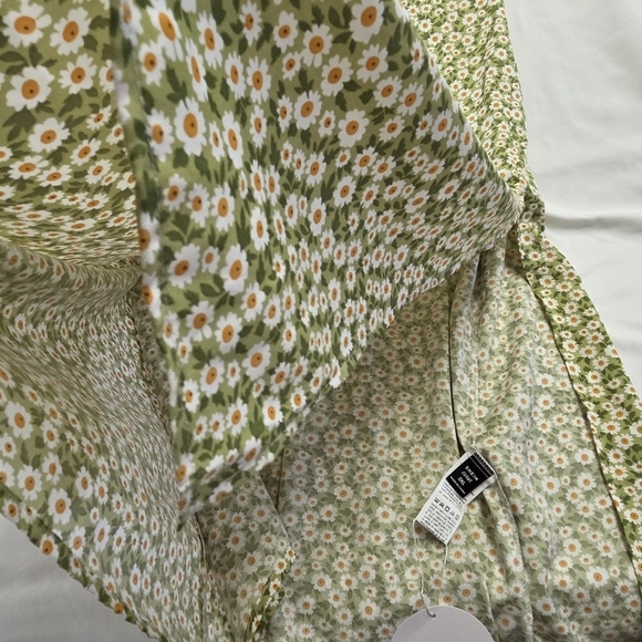 SHEIN VCAY Green Daisy Midi Dress 3XL Plus Size - Picture 7 of 11